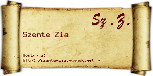 Szente Zia névjegykártya